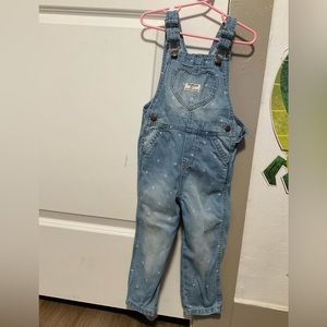 Oshkosh toddler girl heart denim overall